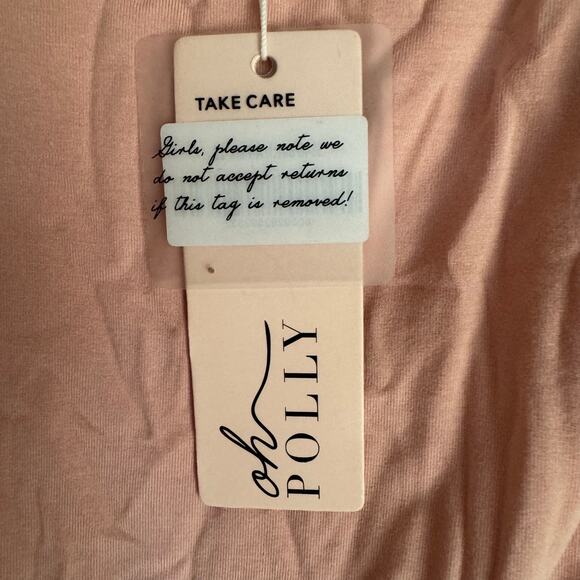 Oh Polly Dress Bellissima Pretty Pink Bodycon Mini Size 8 NWT Weekend Romantic - Picture 9 of 10